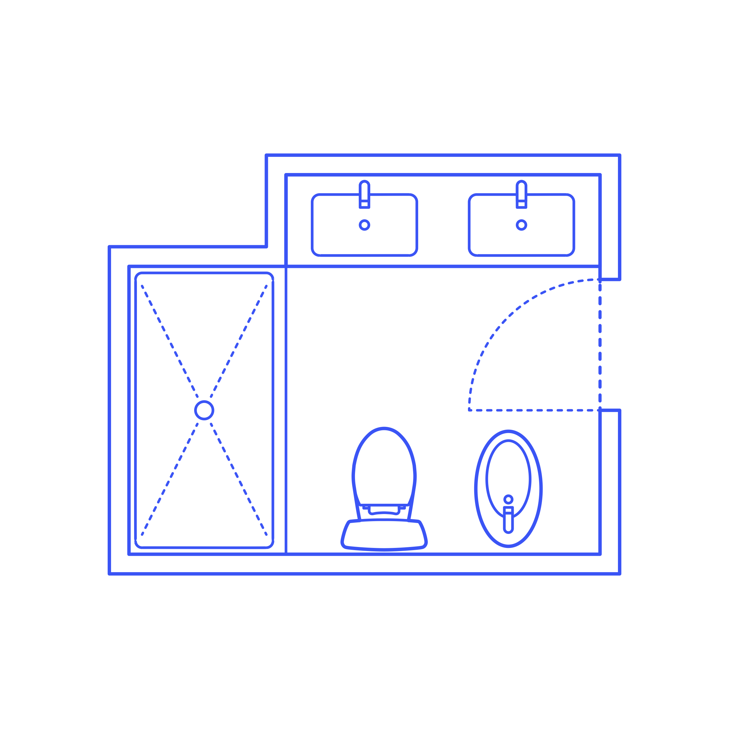Layouts Bathrooms Primary Shower Bidet 2 Wall Center Drawing Svg Vector Free Vectors